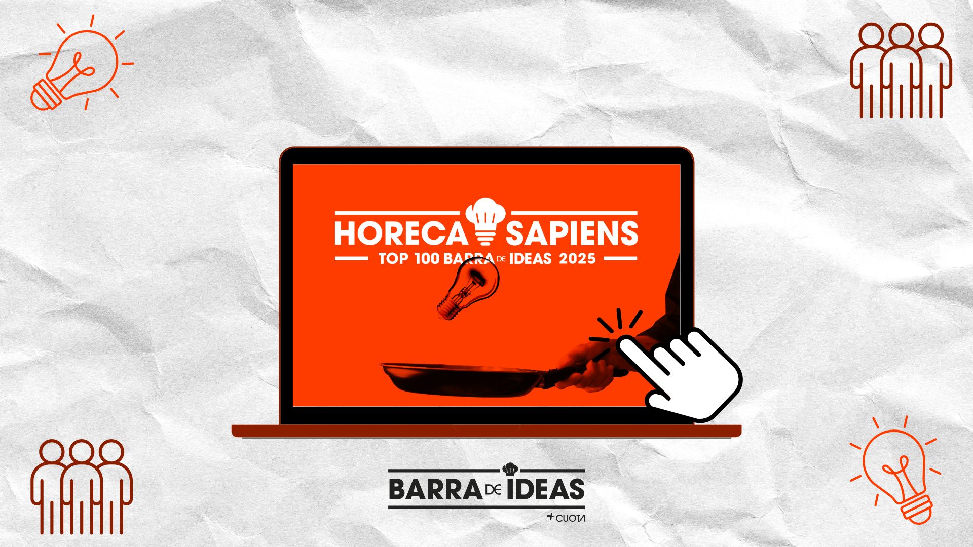 banner con una portatil con el logo de horeca
